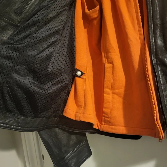 Harley Davidson Jacket and Chaps Set Orange Embroidery Large - Picture 5 of 16